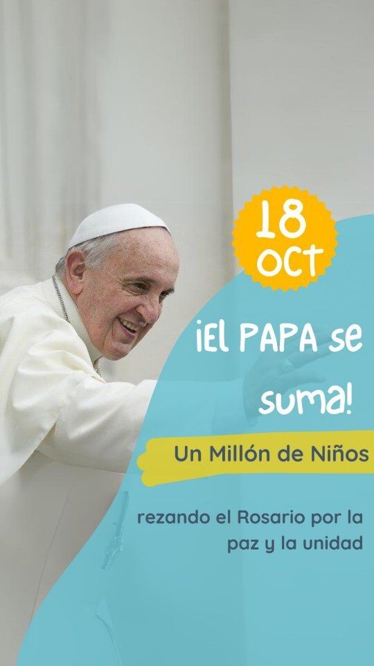 @franciscus también rezará por la paz e invita a hacerlo a través de la iniciativa «Un millón de niños rezando el rosario» ð✝️
