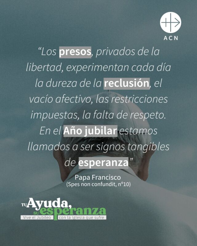 ð¢ ¡Una mirada de misericordia siembra una semilla para que germine la esperanza! 

En este año jubilar el Papa también nos invita a ser signos tangibles de esperanza para los presos. Oremos por la conversión de sus almas. 

¿Conoces algún testimonio de conversión de un preso? Cuéntanos... 

Comenta la palabra 